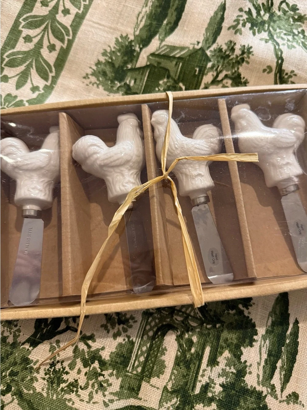 Set of 4 Rooster Farmhouse Cheese or Dip or Jam Spreaders